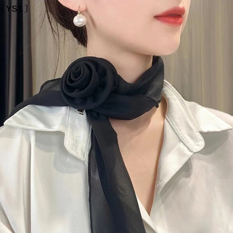 Outdoor Furniture Decor - 〔YS1〕Fashion Rose Flower Silk Scarf Versatile