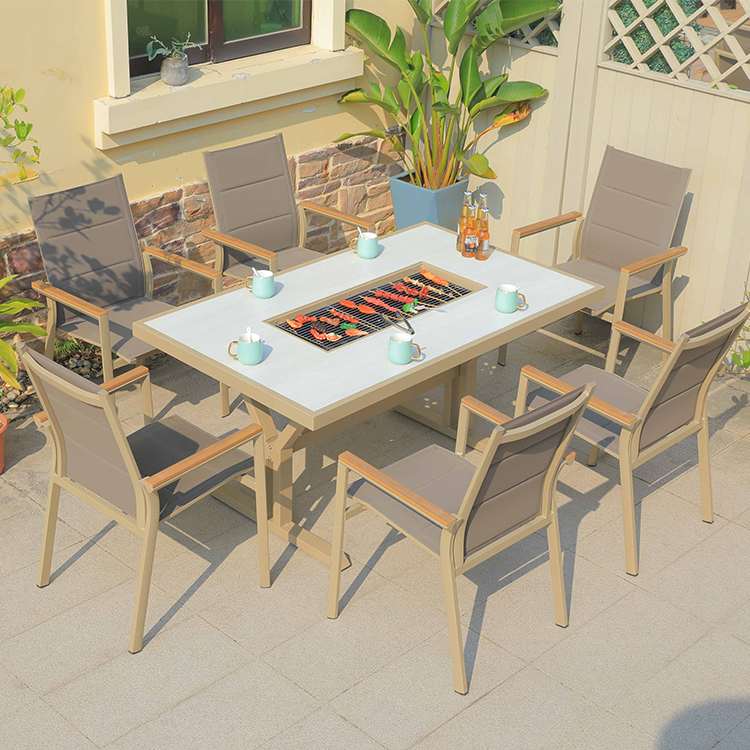 Outdoor Furniture Set With Fire Pit - Hot Sale Cast Aluminum Fire Pit
