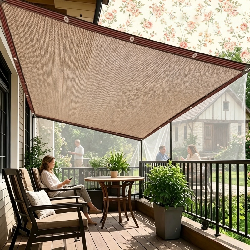 Outdoor Furniture Hdpe - Durable Brown UV Protection Canopy -