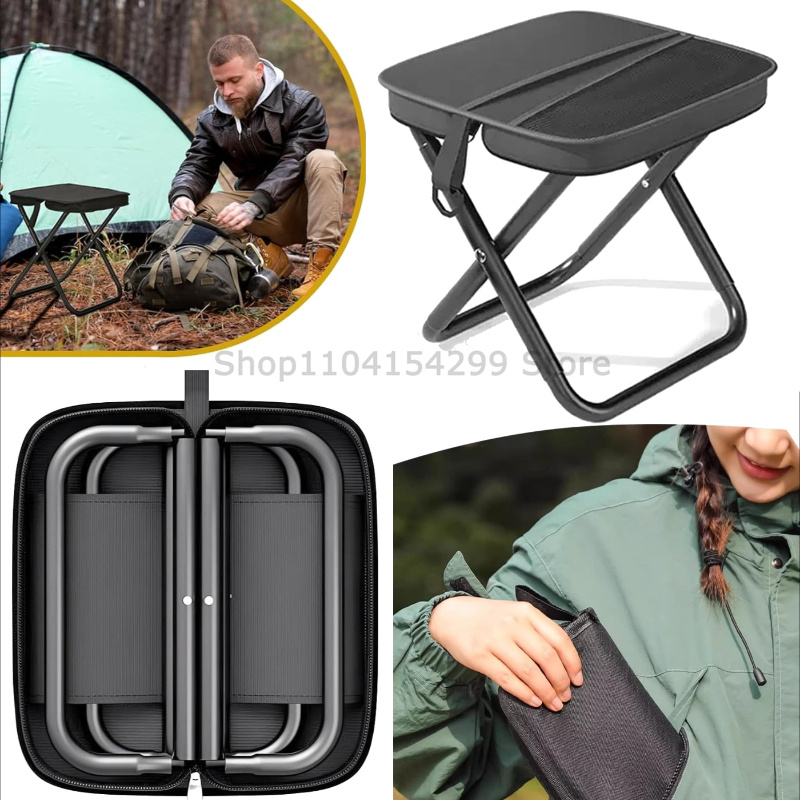 Outdoor Furniture Diy Plans - Portable Folding Stool for Adults, Black