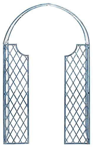 Outdoor Furniture Decor - Mossy Blue Iron Garden Arch With