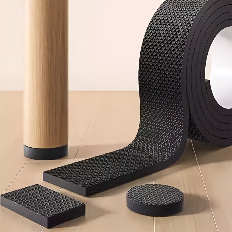 Outdoor Furniture Leg Protectors - Black Chair Foot Pads 1 Roll