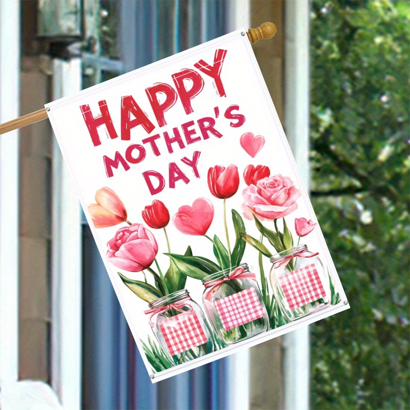 Outdoor Furniture Decor - Double Sided Happy Mother Day Tulip