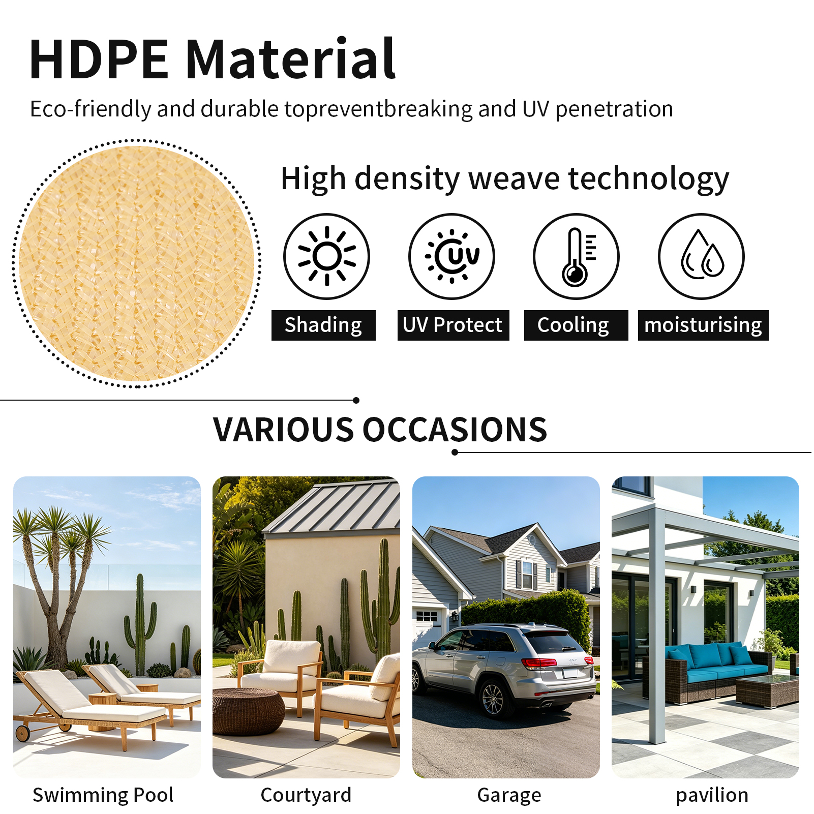 Durable HDPE Sunshade Net UV P - Outdoor Furniture Hdpe ulasan dan harga