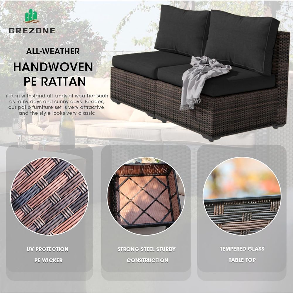 13-Piece Outdoor Sectional Pat - Outdoor Furniture Set With Fire Pit ulasan dan harga