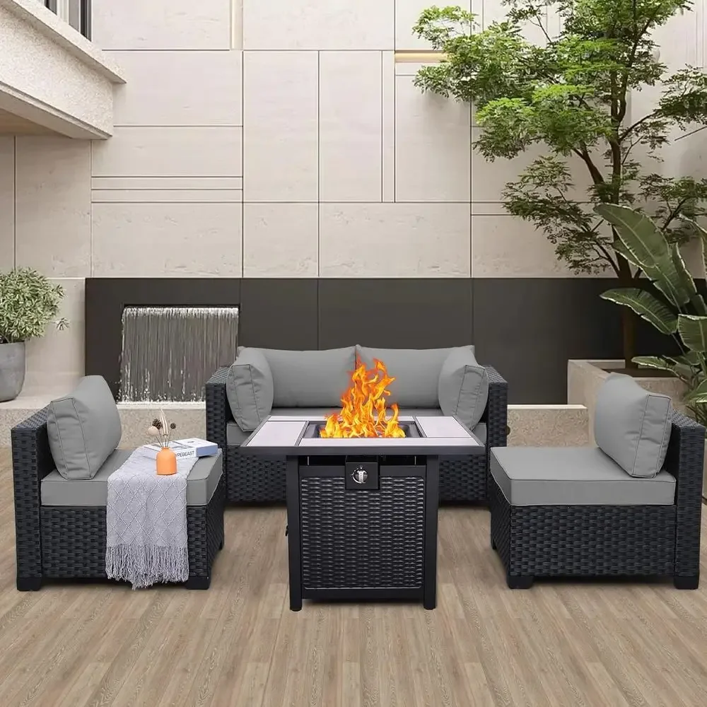 5-Piece Outdoor Patio Furnitur - Outdoor Furniture Set With Fire Pit ulasan dan harga