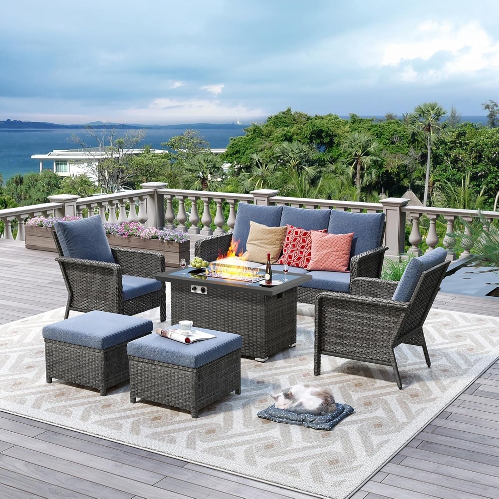 Outdoor Patio Furniture Set Wi - Outdoor Furniture Set With Fire Pit ulasan dan harga