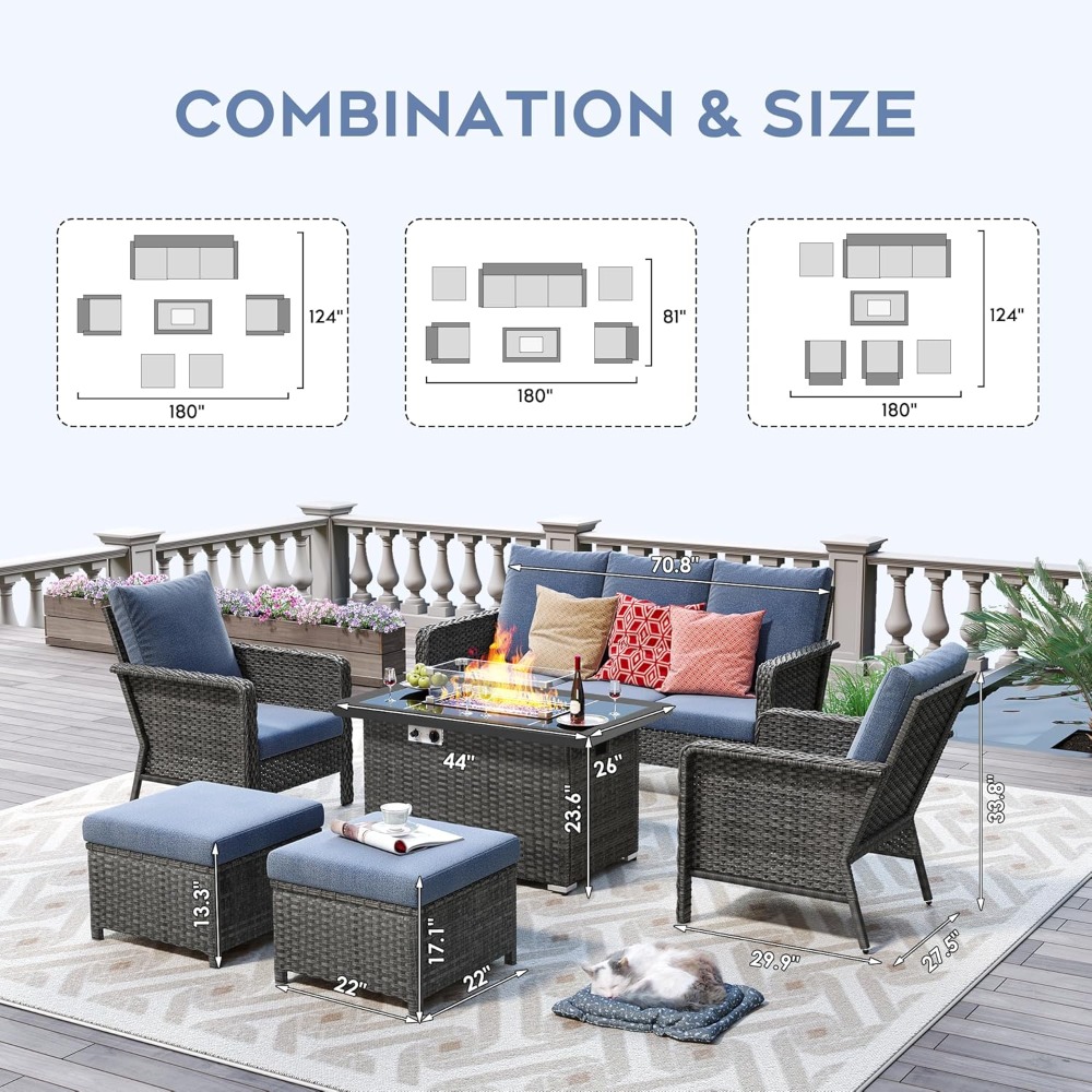 Outdoor Patio Furniture Set Wi - Outdoor Furniture Set With Fire Pit ulasan dan harga