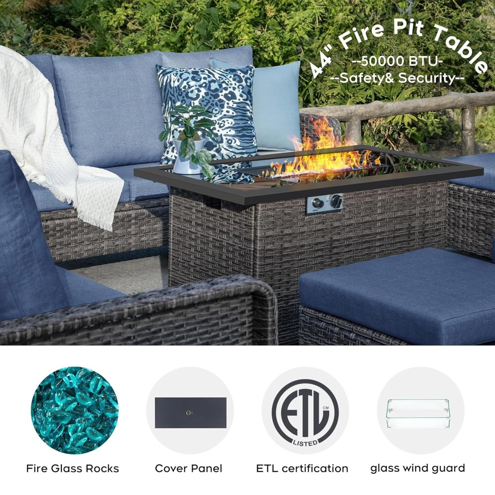 Outdoor Patio Furniture Set Wi - Outdoor Furniture Set With Fire Pit ulasan dan harga