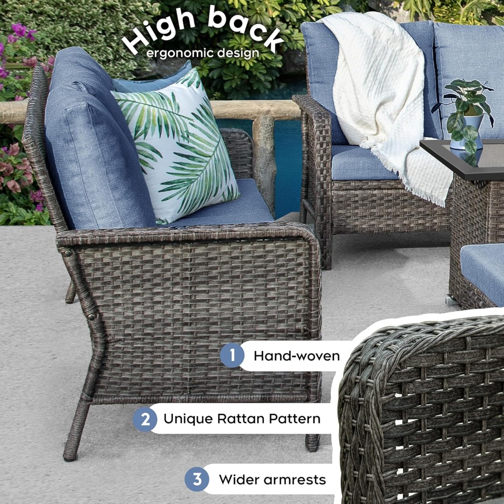 Outdoor Patio Furniture Set Wi - Outdoor Furniture Set With Fire Pit ulasan dan harga
