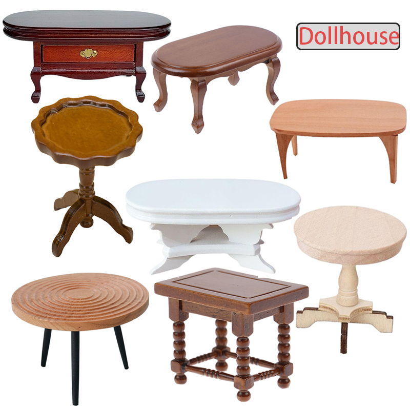 1:12 Dollhouse Miniature Round - Outdoor Furniture Wooden ulasan dan harga
