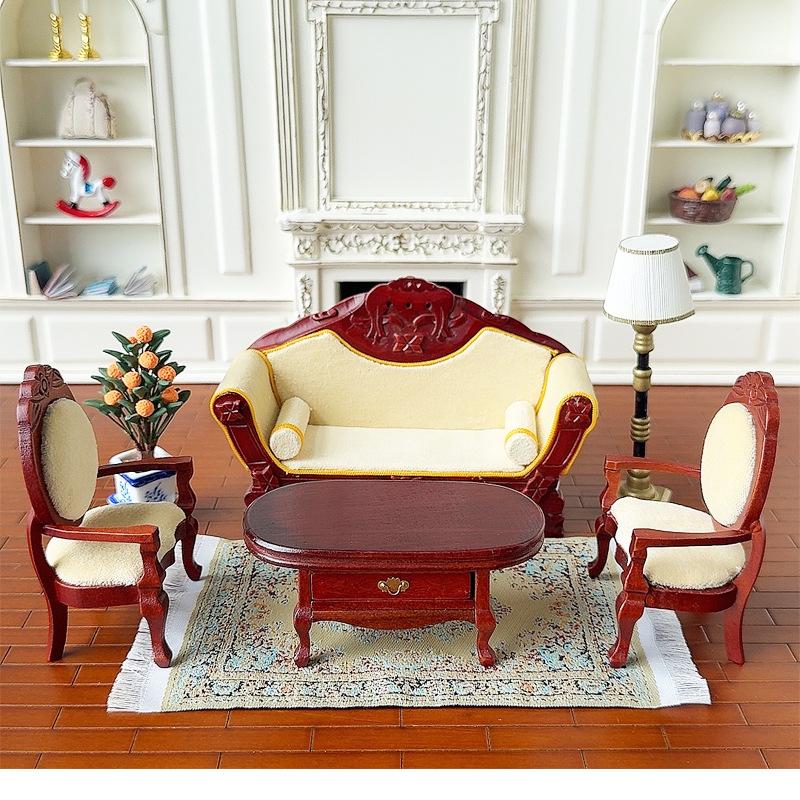 1:12 Dollhouse Miniature Round - Outdoor Furniture Wooden ulasan dan harga