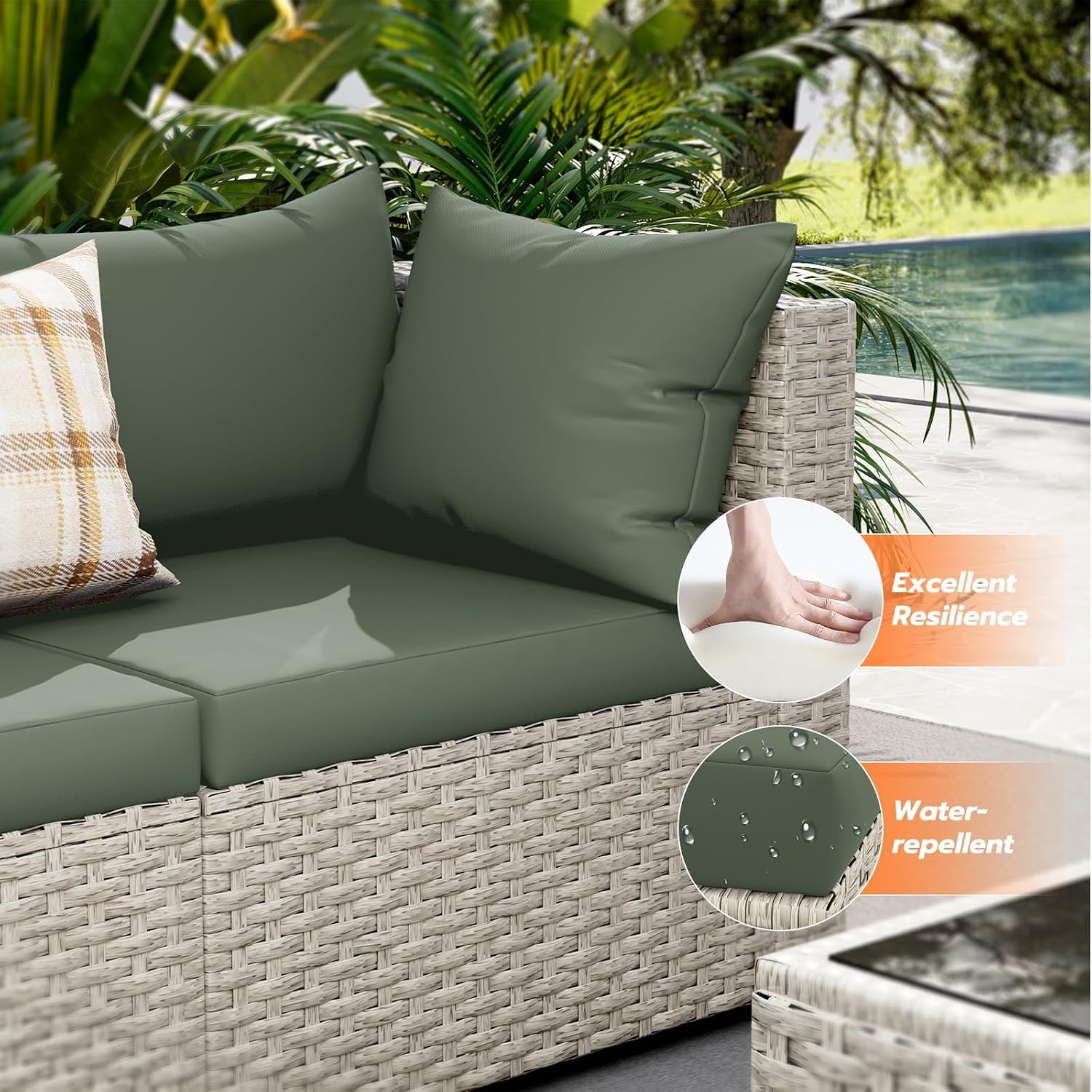 8-Seat Outdoor Sectional Sofa  - Outdoor Furniture Set With Fire Pit ulasan dan harga