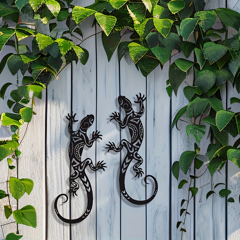 2Pcs Wrought Iron Gecko Wall A - Outdoor Furniture Decor ulasan dan harga