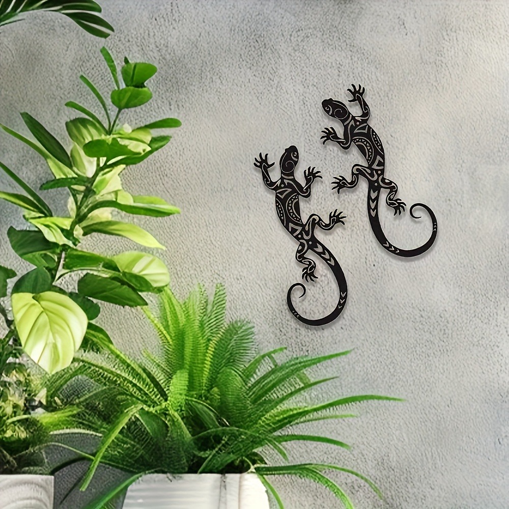 2Pcs Wrought Iron Gecko Wall A - Outdoor Furniture Decor ulasan dan harga