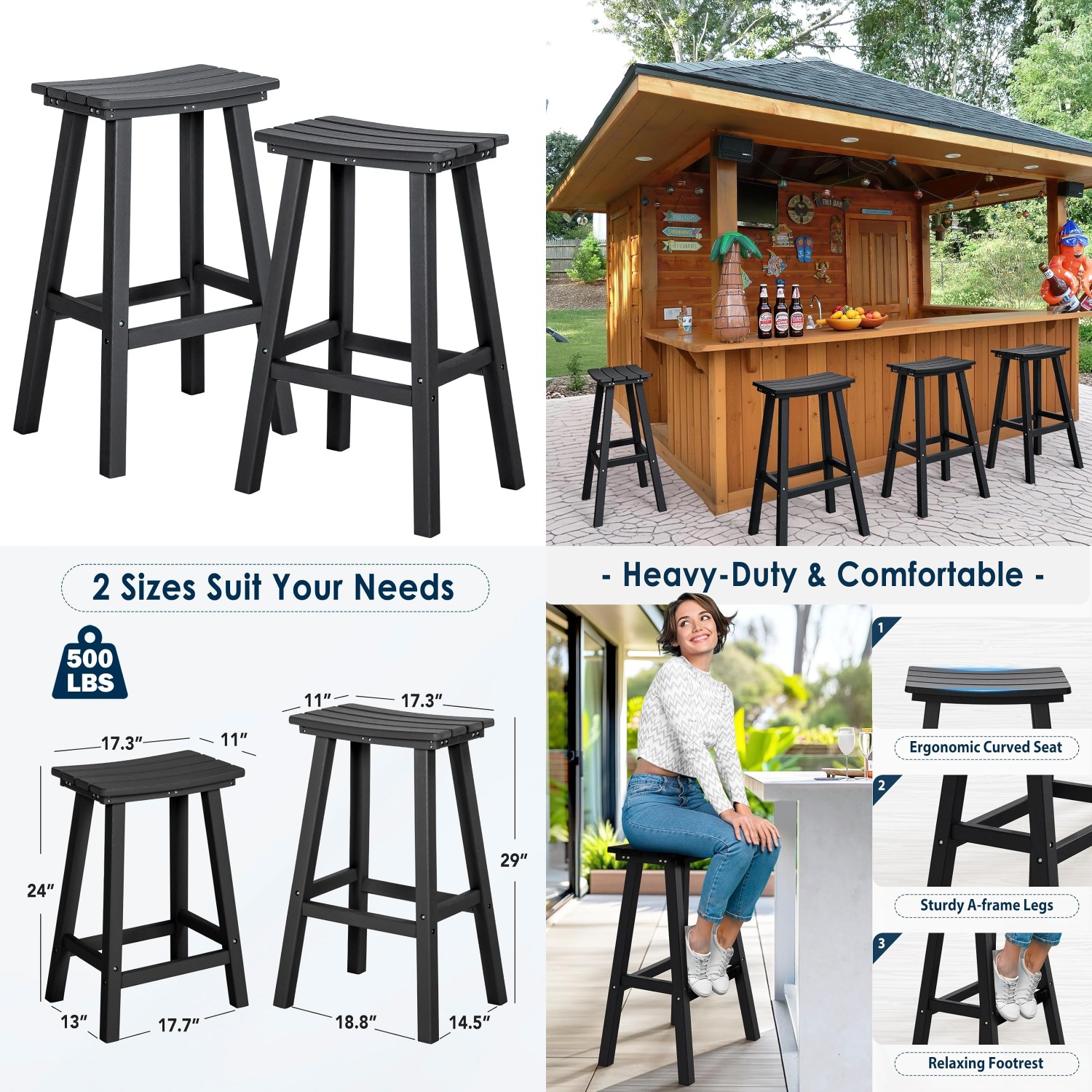 29in HDPE Outdoor Bar Stools S - Outdoor Furniture Kitchener ulasan dan harga