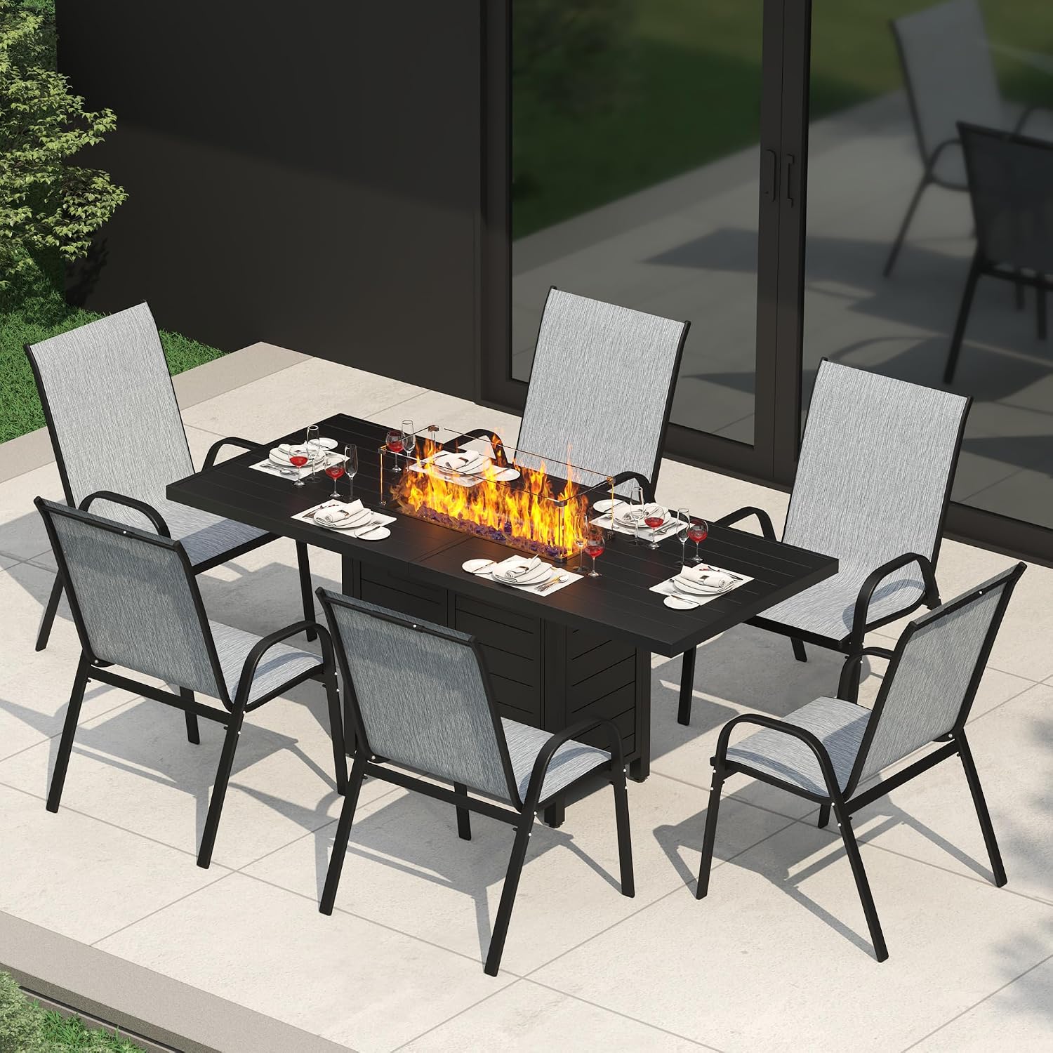 7 Pieces Patio Furniture Set w - Outdoor Furniture Set With Fire Pit ulasan dan harga