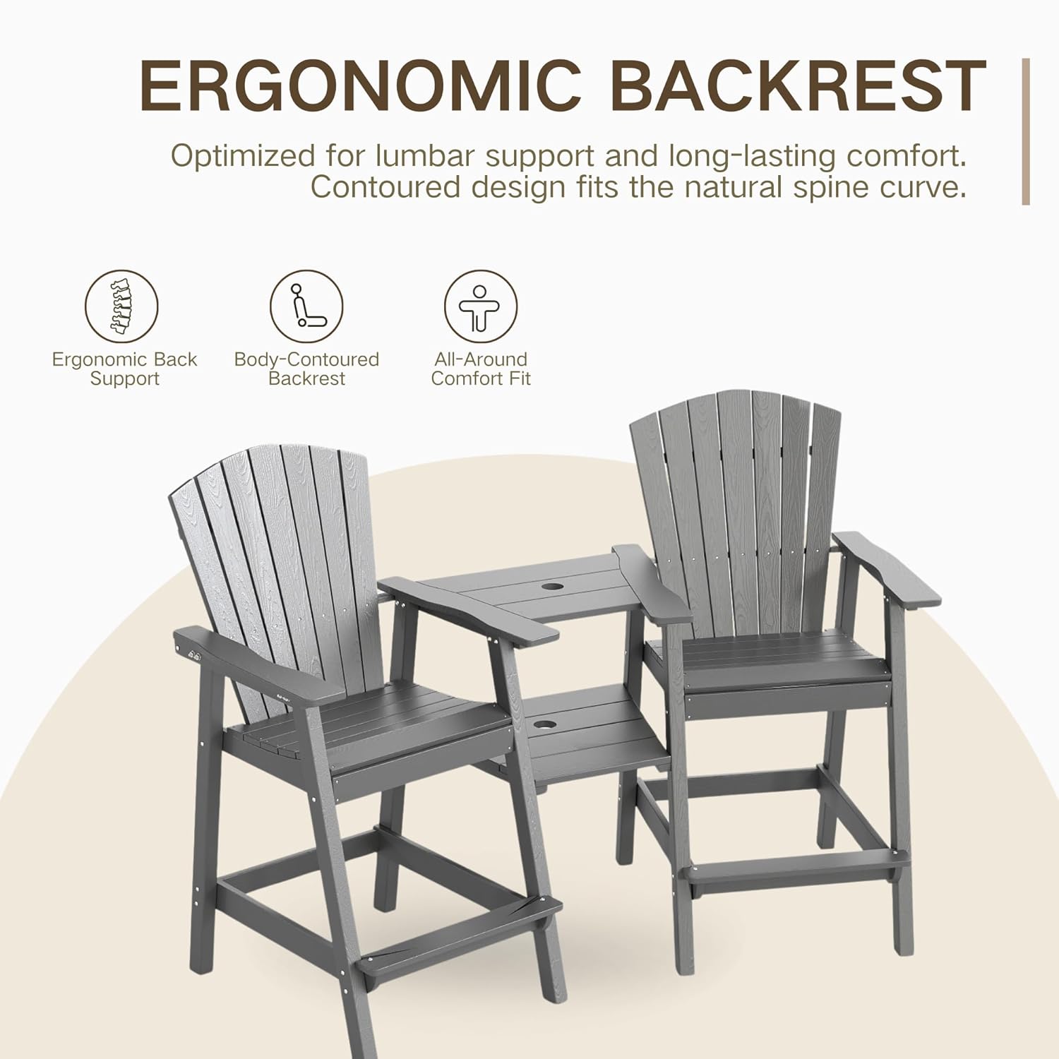 Upgraded Tall Adirondack Chair - Outdoor Furniture Hdpe ulasan dan harga