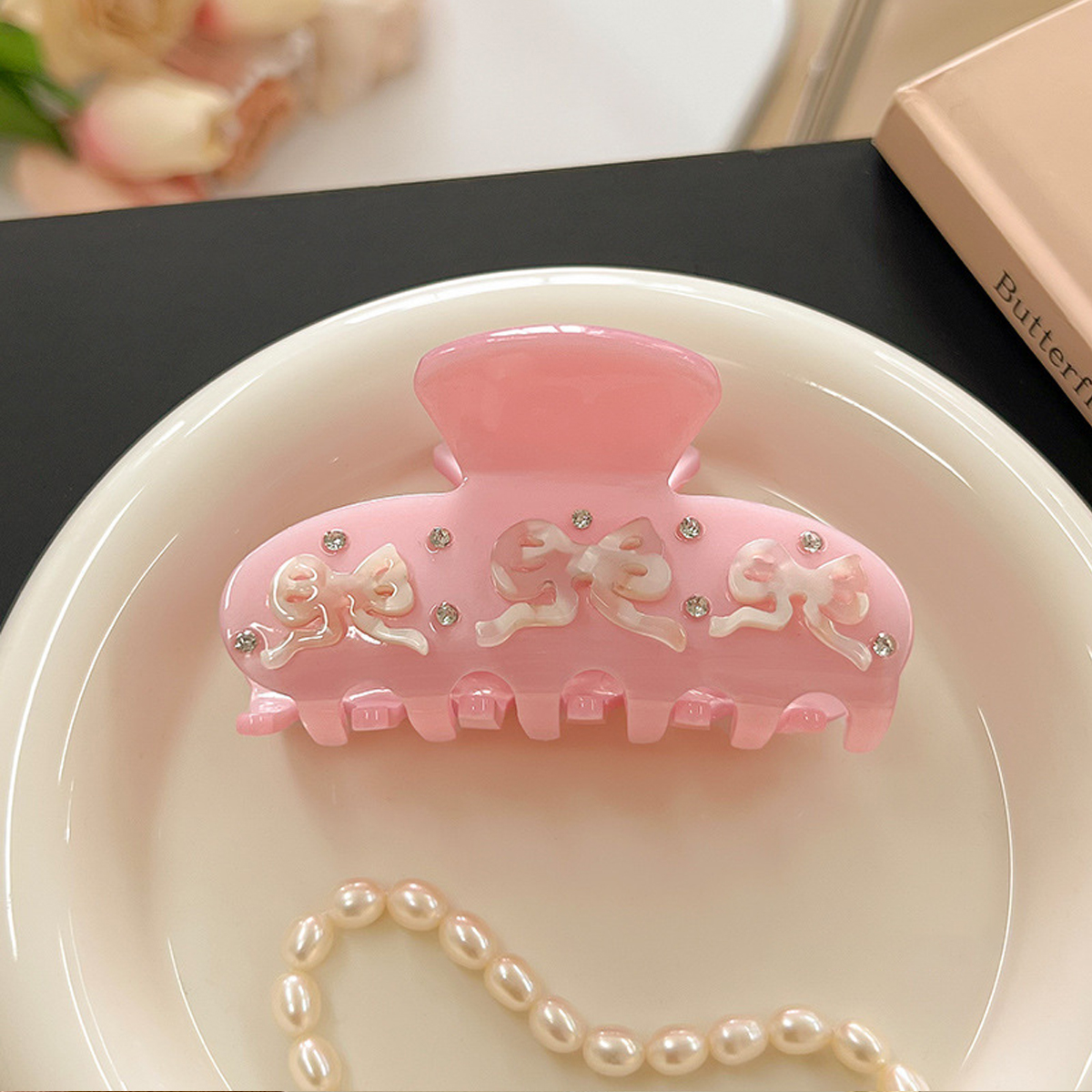 1pc acetate sweet rhinestone f - Outdoor Furniture Decor ulasan dan harga