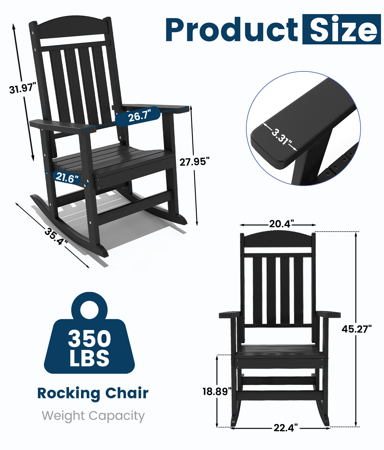 FOOWIN 2pcs Oversized High Bac - Outdoor Furniture Hdpe ulasan dan harga