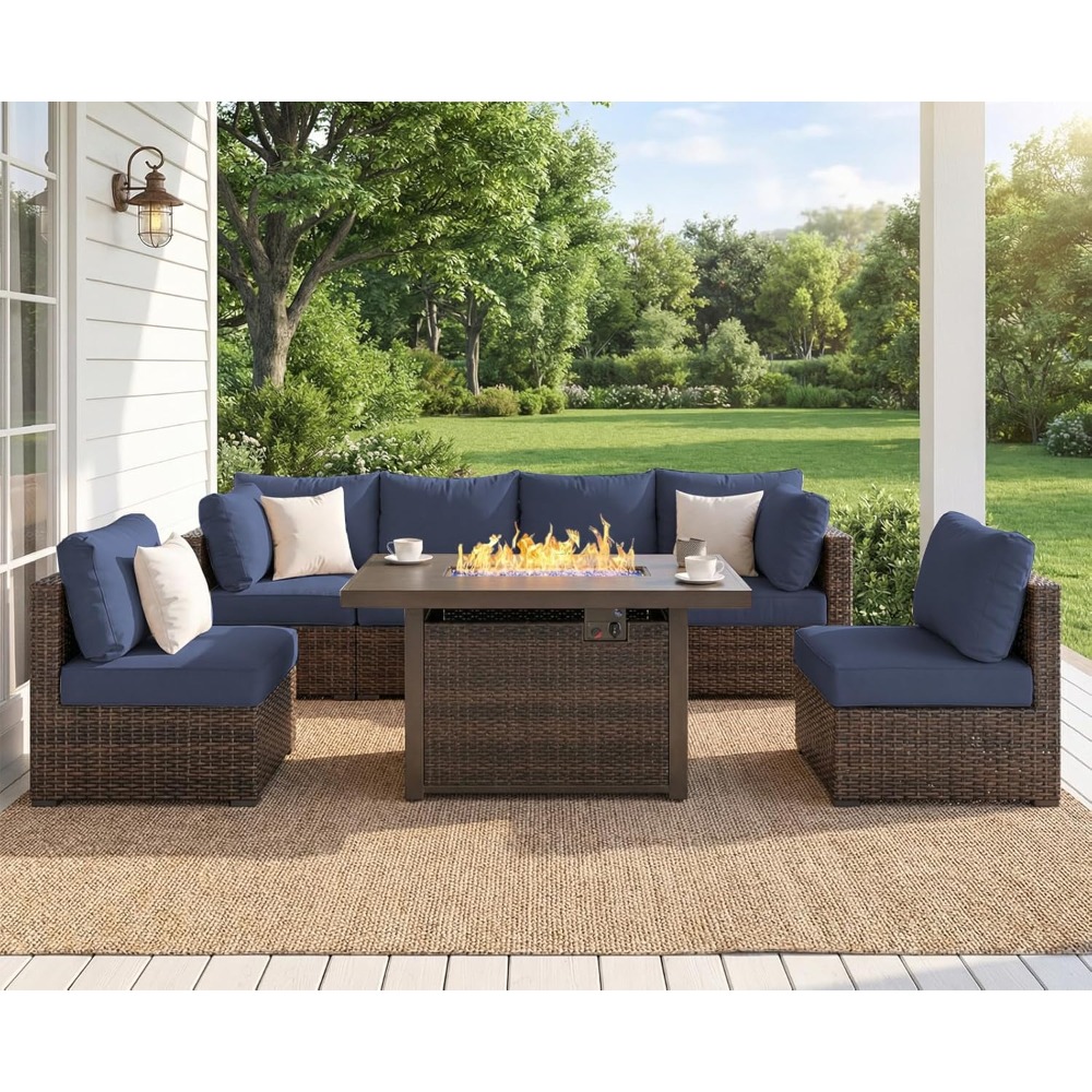 7 Piece Outdoor Patio Furnitur - Outdoor Furniture Set With Fire Pit ulasan dan harga