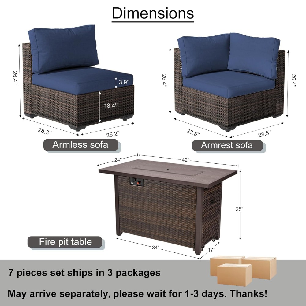 7 Piece Outdoor Patio Furnitur - Outdoor Furniture Set With Fire Pit ulasan dan harga