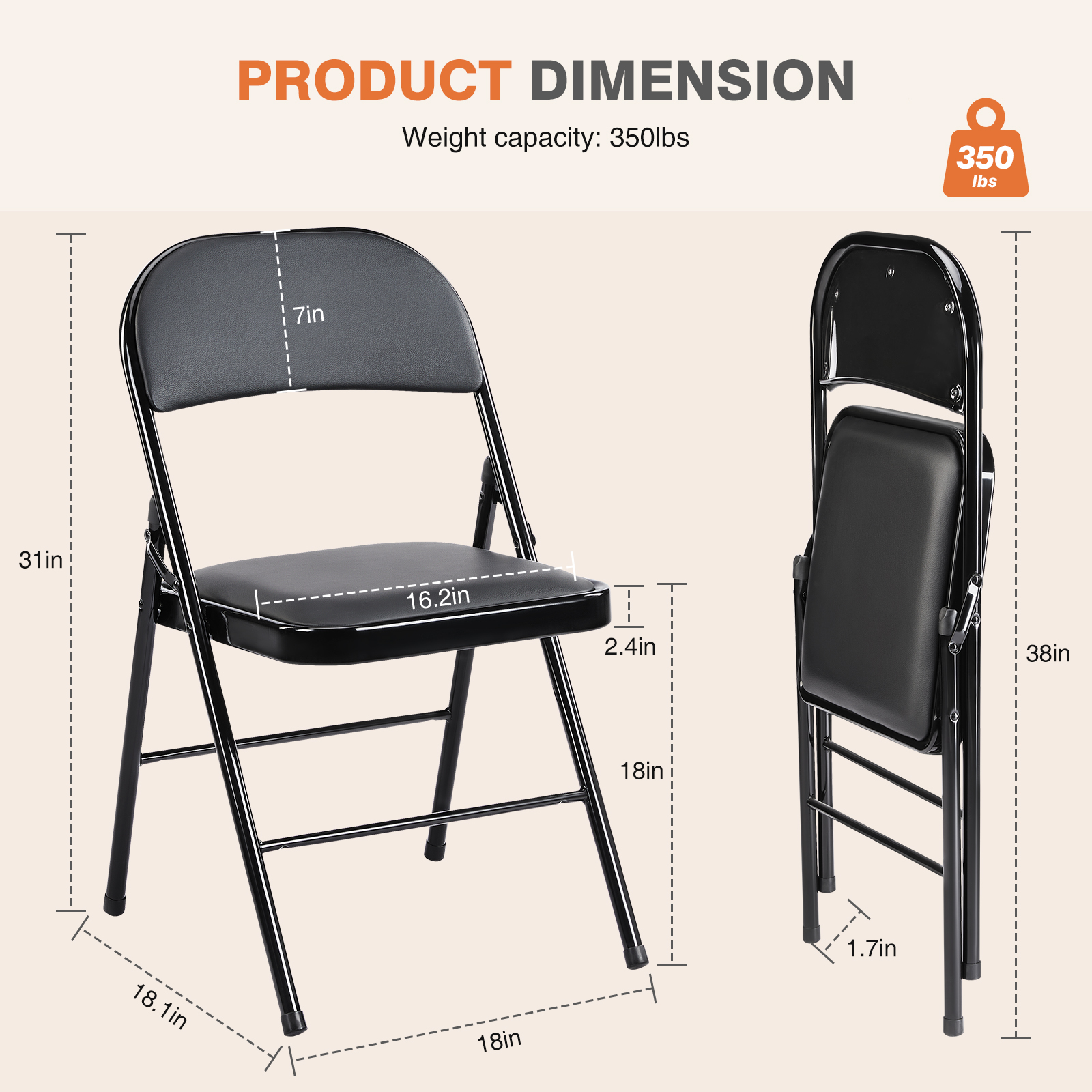 JHK Leather Padded Folding Cha - Outdoor Furniture Diy Plans ulasan dan harga