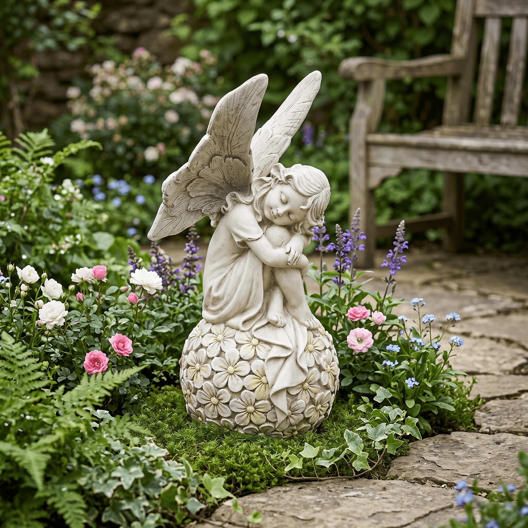 13.2-inch Garden Fairy Statue, - Outdoor Furniture Decor ulasan dan harga