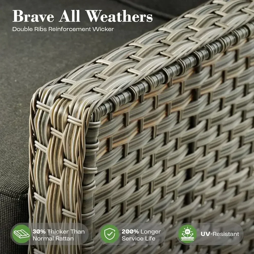 6-Piece Outdoor Wicker Patio F - Outdoor Furniture Set With Fire Pit ulasan dan harga