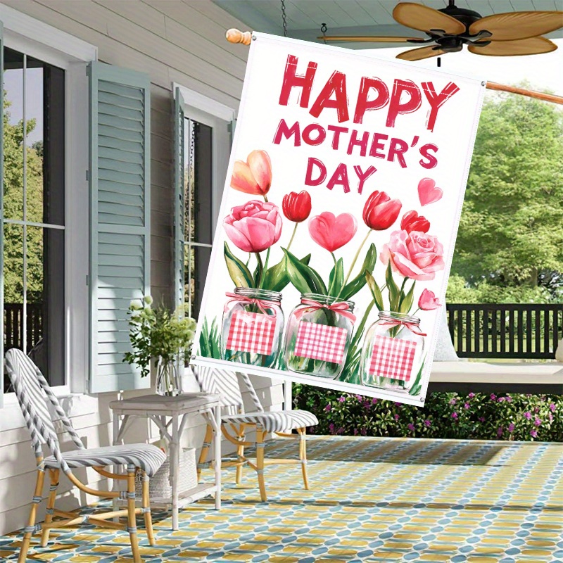 Double Sided Happy Mother Day  - Outdoor Furniture Decor ulasan dan harga