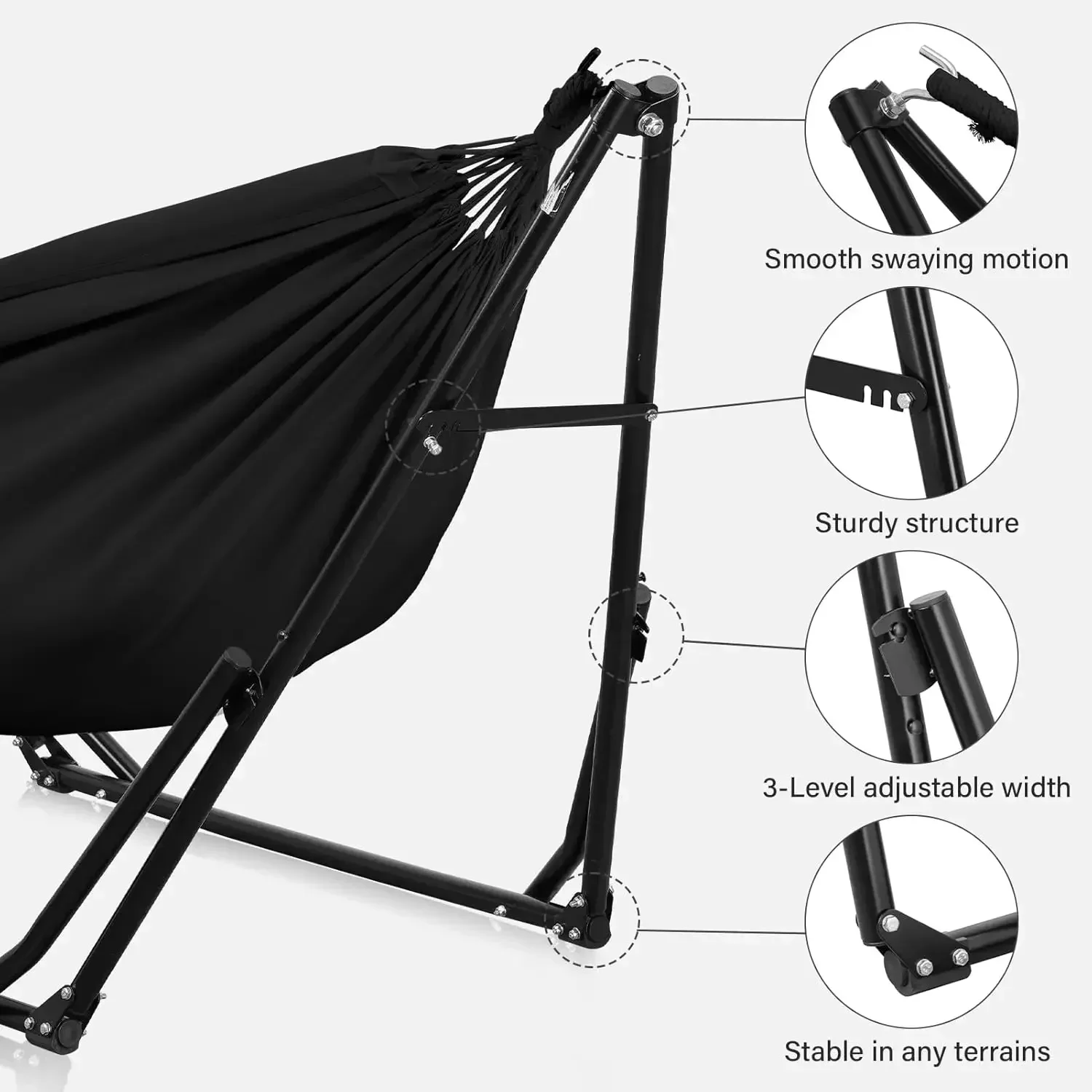 2 in 1 Hammock with Stand, Out - Outdoor Furniture Wooden ulasan dan harga