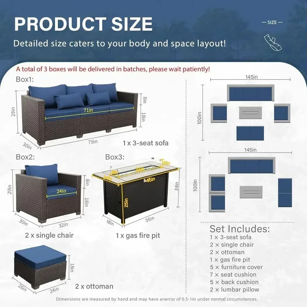 6-Piece Outdoor Patio Furnitur - Outdoor Furniture Set With Fire Pit ulasan dan harga