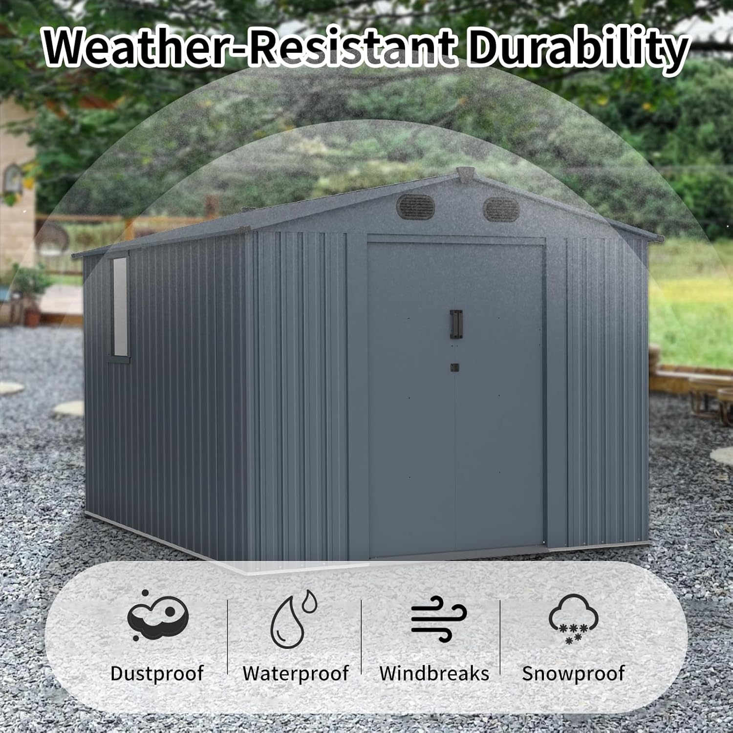 Outdoor Storage Shed 8x10 FT w - Outdoor Furniture Modern ulasan dan harga