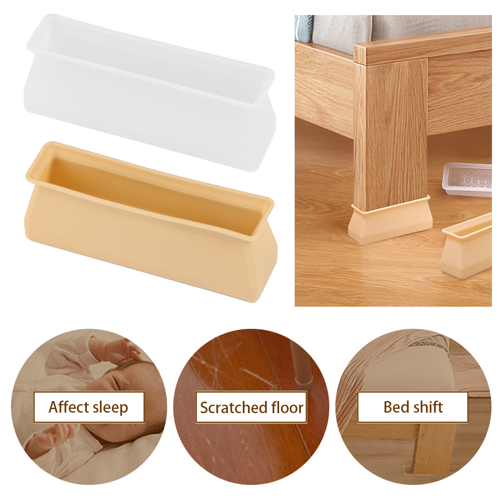 4PCS Silicone Rectangular Feet - Outdoor Furniture Leg Protectors ulasan dan harga